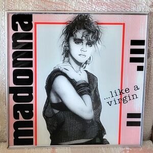 MADONNA Vintage Like A Virgin Carnival Fair Prize Glass Framed 12”x12” Picture